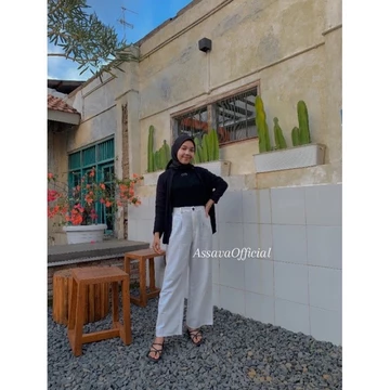 Kulot Linen Highwaist Celana Linen Wanita Kulot Linen Yuka Slim Cullote