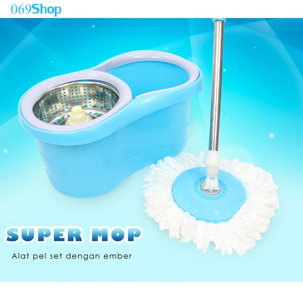 Jual Shop Alat Pel Lantai Super Mop Alat Pel Dengan Ember Peras Otomatis Spin Mop