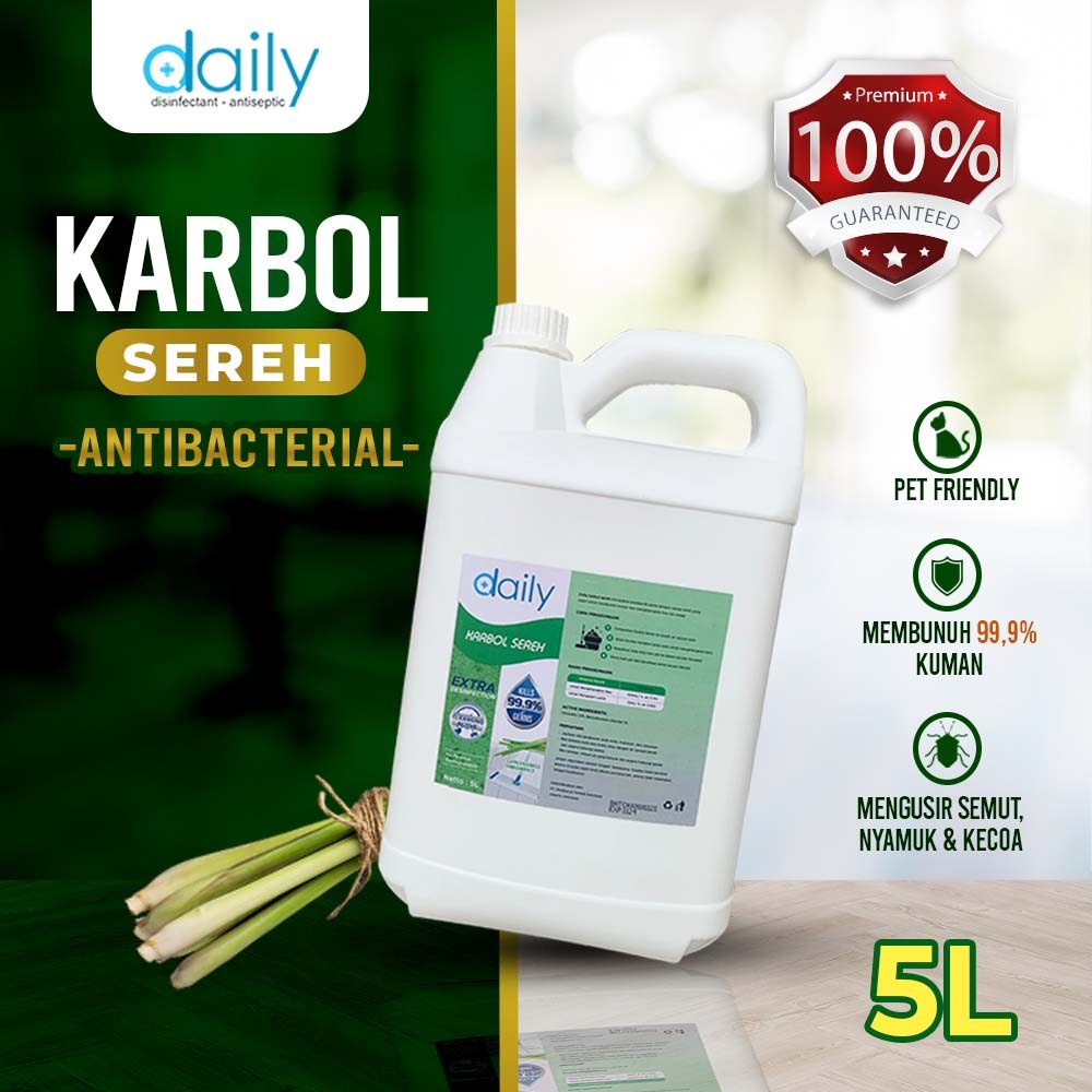 Jual Karbol Sereh 5 Liter Karbol Premium Anti Bakteri Nyamuk Serangga