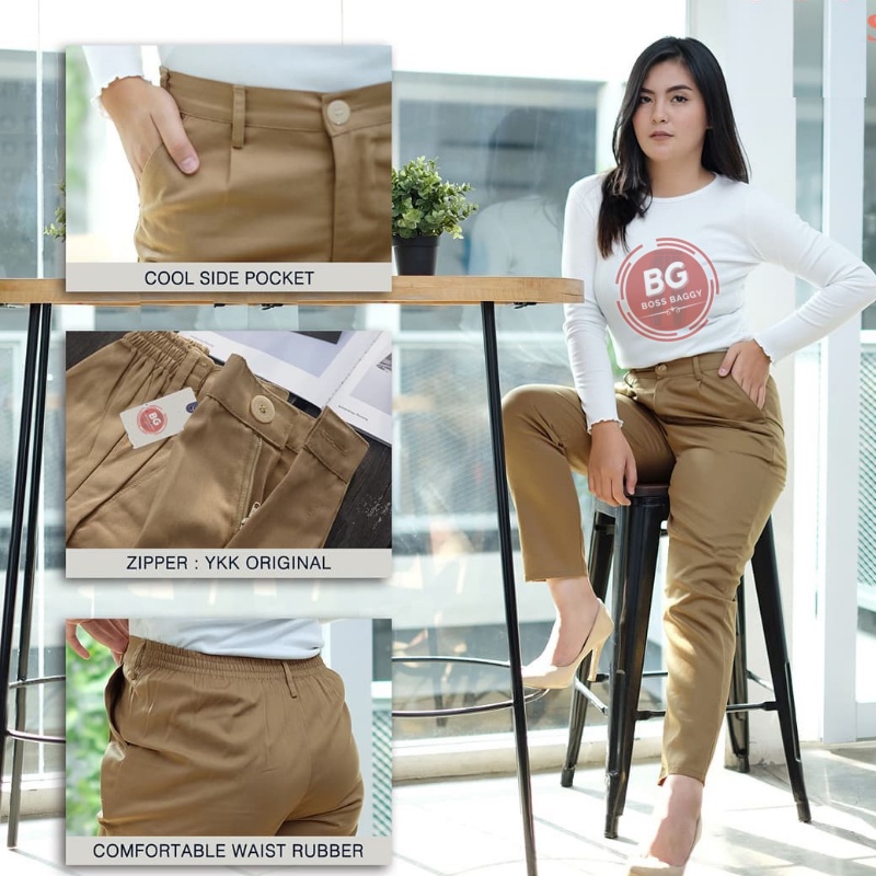 Jual Baggy Pants Premium American Drill Celana Panjang Wanita Celana Kantor Kerja Shopee Indonesia 7851