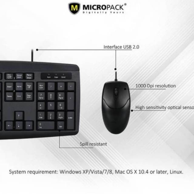 Jual Keyboard Mouse Combo KM 2003 KM2003 Micropack Original Resmi ...