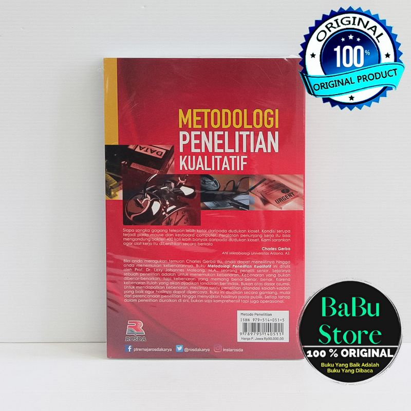 Jual Buku ORIGINAL - METODOLOGI PENELITIAN KUALITATIF - Lexy J Moleong ...