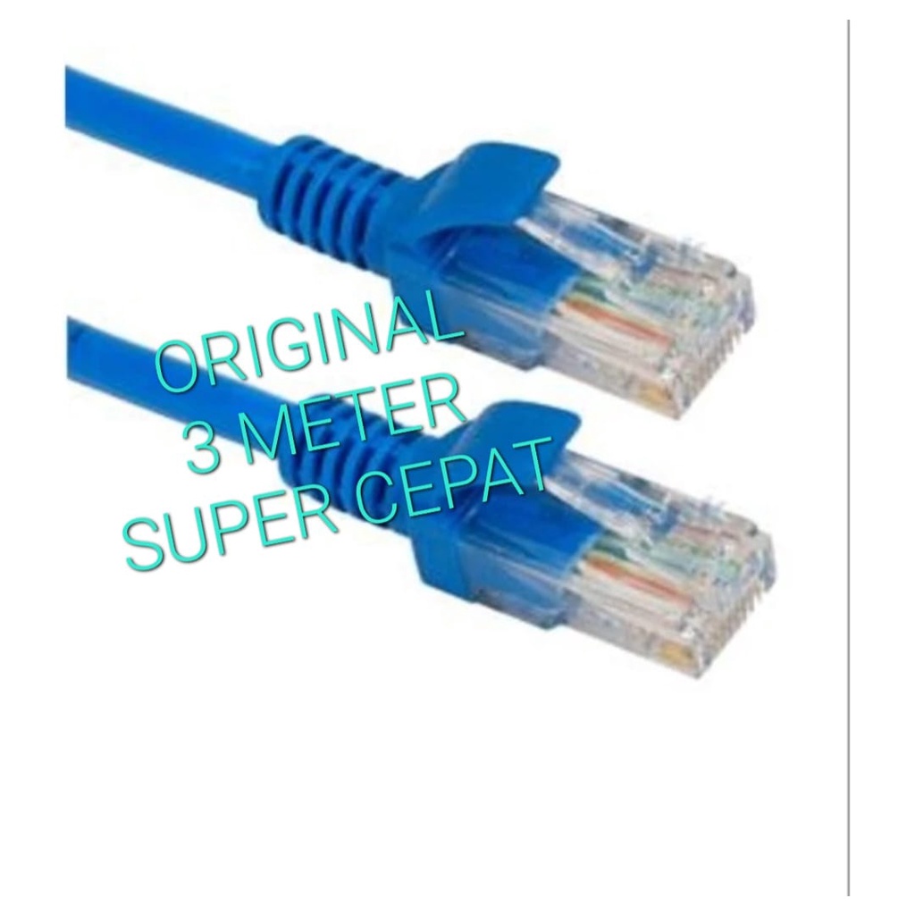 Jual G645 ORIGINAL KABEL LAN RJ45 3 METER CAT6 UTP INTERNET LAPTOP WIFI ...