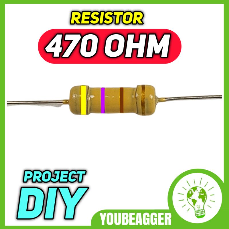 Jual resistor 470 ohm 1 2 watt shopee indonesia