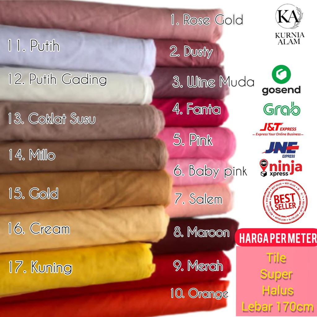 Jual Kain Tile Halus Lembut Polos Meteran Warna Gold Soft Tulle Premium ...