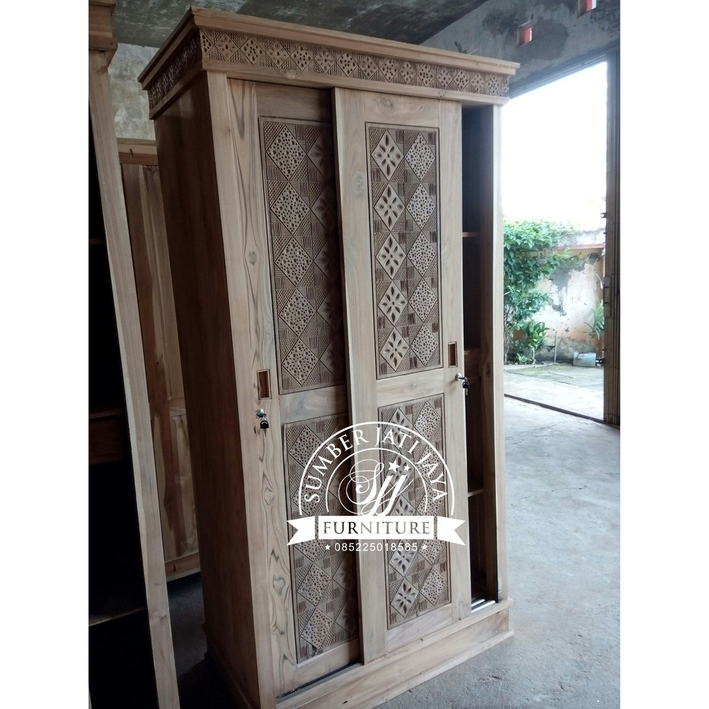 Jual almari minimalis 2 pintu, almari jati sledeng, mebel jepara ...