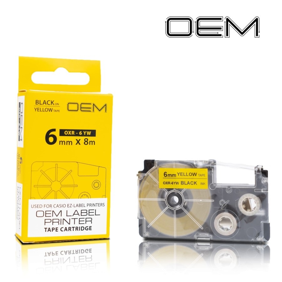 Jual OEM 6MM LABEL IT TAPE FOR CASIO EZ LABEL O XR CARTRIDGE PRINTER ...