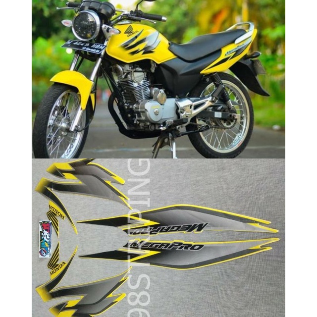 Jual STIKER STRIPING LIS STANDAR ORI HONDA MEGAPRO MEGA PRO KUNING ...