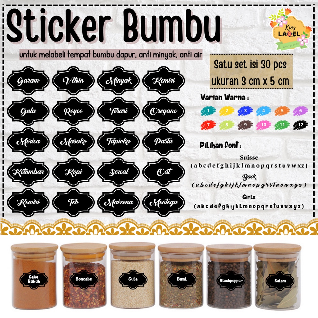 Jual Stiker Bumbu Dapur Shopee Indonesia