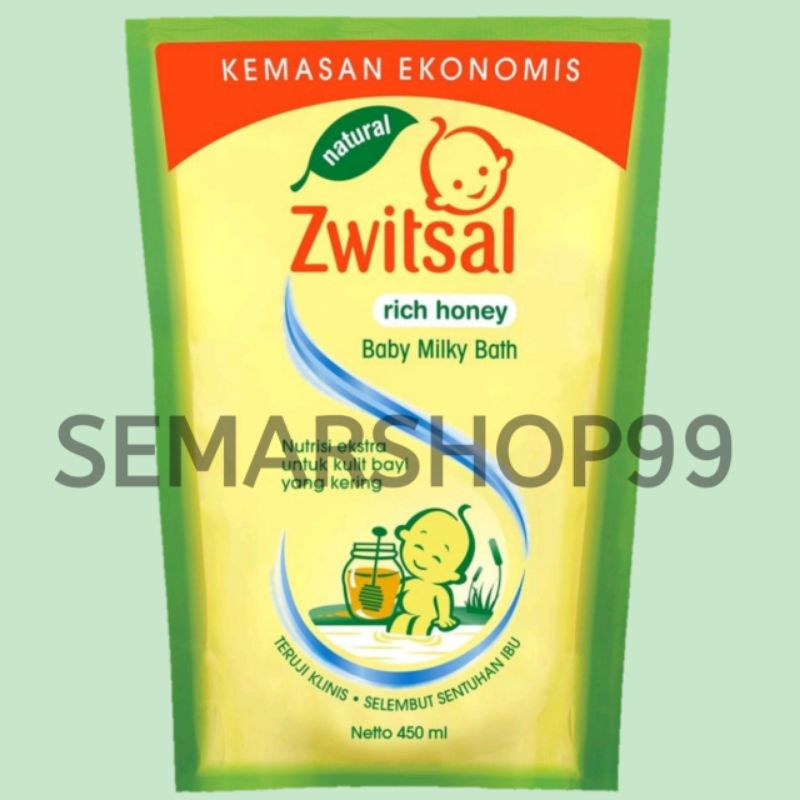 Jual ZWITSAL Baby Milk Bath Rich Honey 450ml & 250ml Refill | Shopee ...