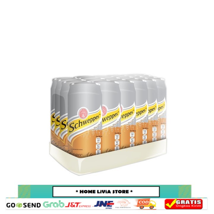 Jual Schweppes Ginger Ale Sleek Can 330 Ml X 24 1 Case Shopee Indonesia