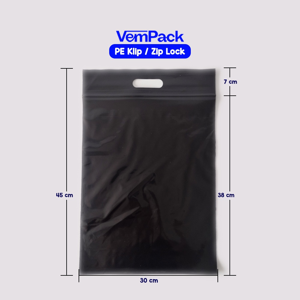 Jual Plastik Ziplock Klip Pond Uk 30x38 7cm Polos Warna Hitam