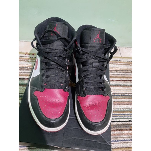 Jual Air Jordan 1 Mid Bred Toe | Shopee Indonesia