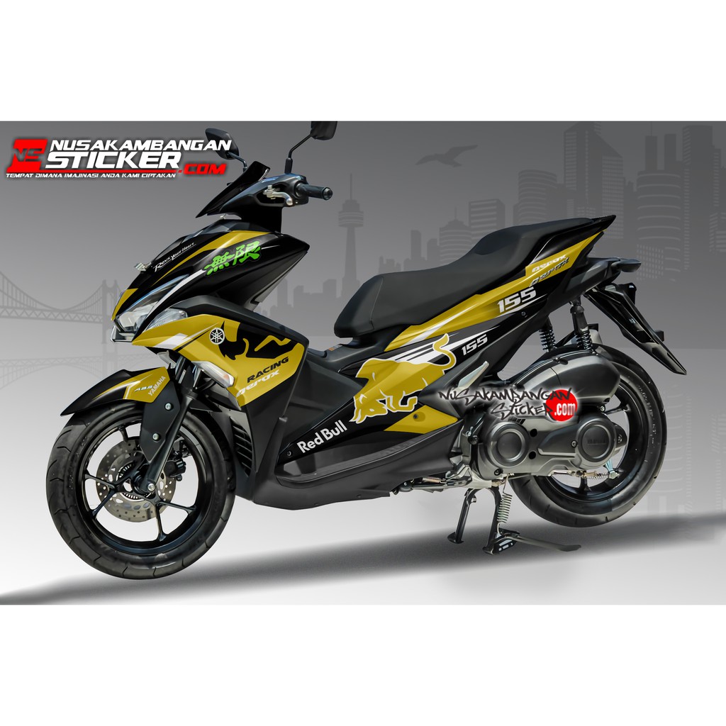 Jual Decal Stiker aerox - BANTENG RACING HITAM KUNING | Shopee Indonesia