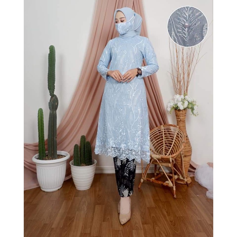 Jual Aks Set Kebaya Tradisional Modern Tunik Tulle Bordir Baju