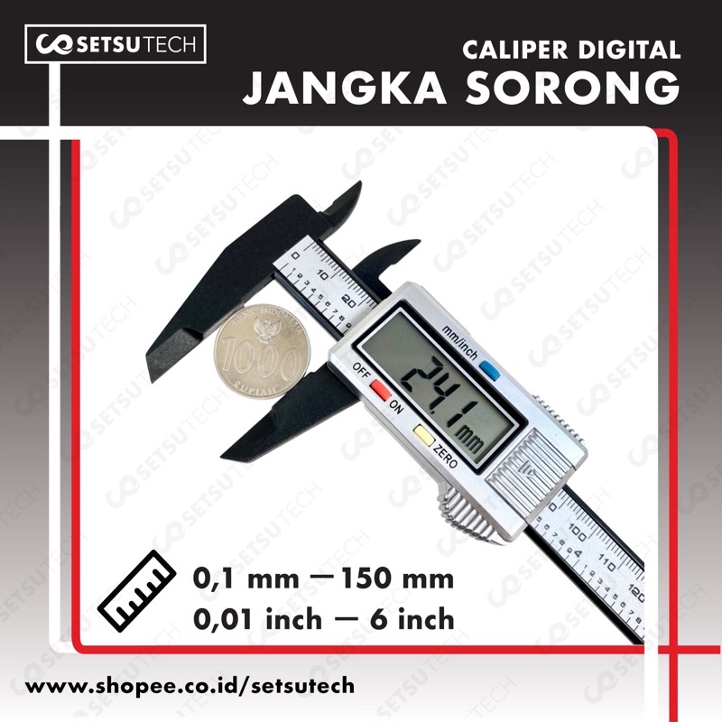 Jual Jangka Sorong Digital Sketmat Sigmat Vernier Caliper Pengukur Dimensi Dalam Luar Shopee