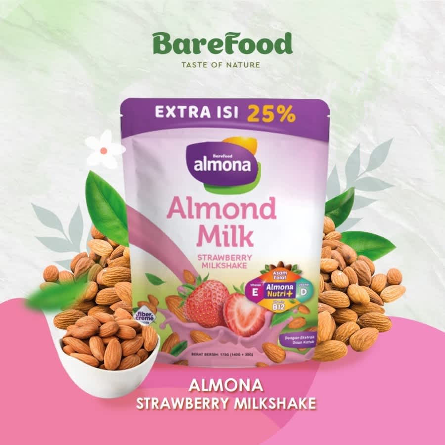 Jual Almona Almond Milk Strawberry Milk Shake 175g | Shopee Indonesia