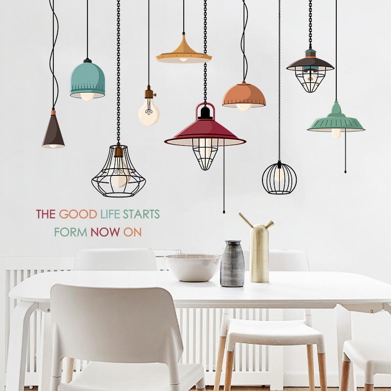 Jual Reliza Wall Sticker Lampu Gantung Vintage Lamp STIKER DINDING ...