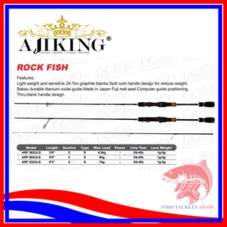 PESCA - Ajiking Rock Fish UL Spinning Rod 5'6, 6'0, 6'3 Feet Line