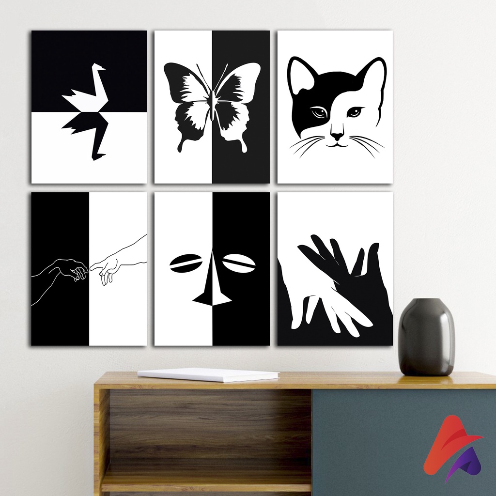 Jual HIASAN DINDING MONOCHROME (15X20) WALL DECOR PAJANGAN DINDING DAUN