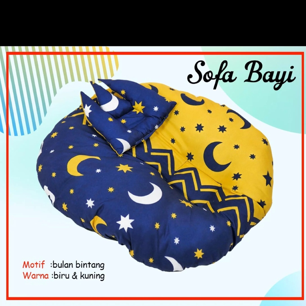 Jual rsv_retro Sofa bayi karakter anak warna hijau biru / Promo tempat