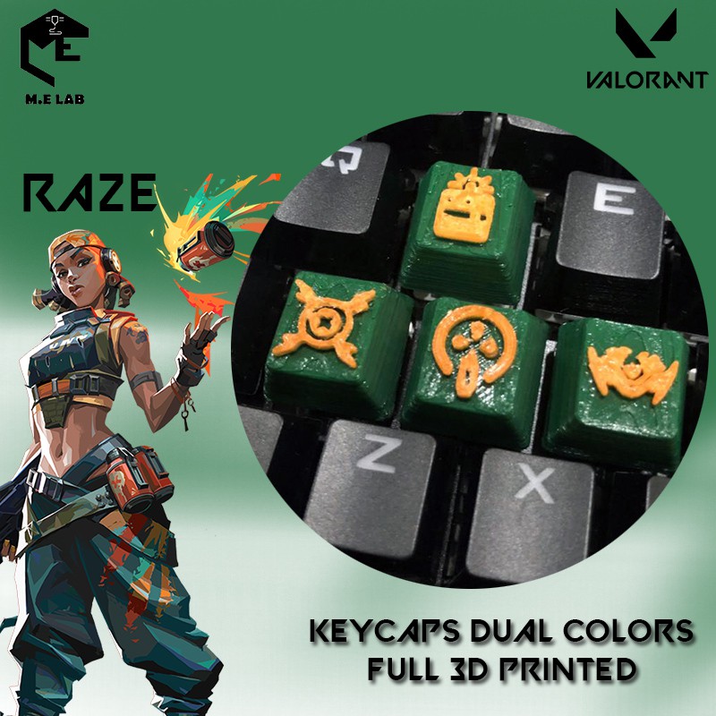Jual Valorant Keycaps Raze Dual Color Set | Shopee Indonesia