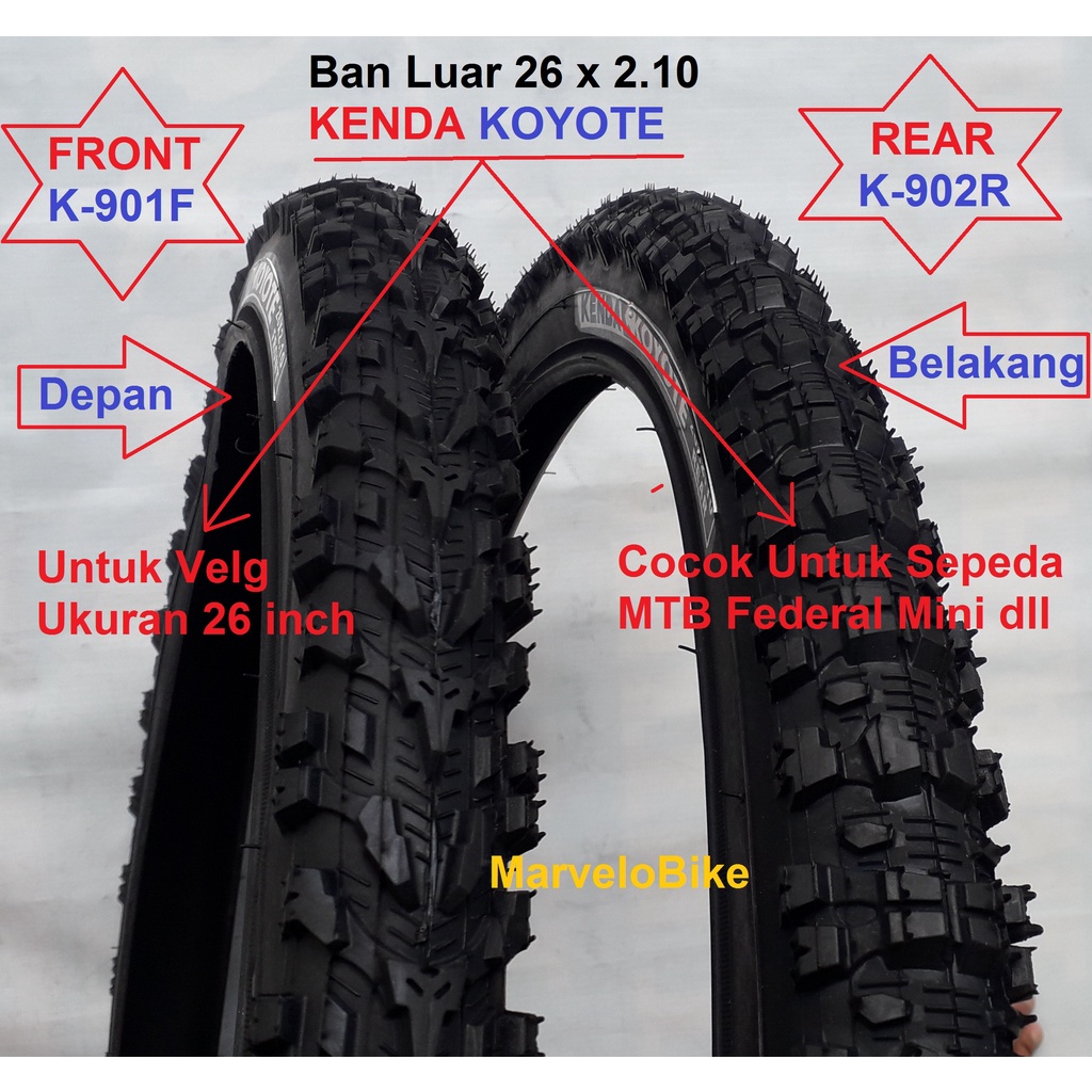 Jual Ban Luar Sepeda MTB Federal 26 x 2.10 Kenda Koyote Front / Rear ...