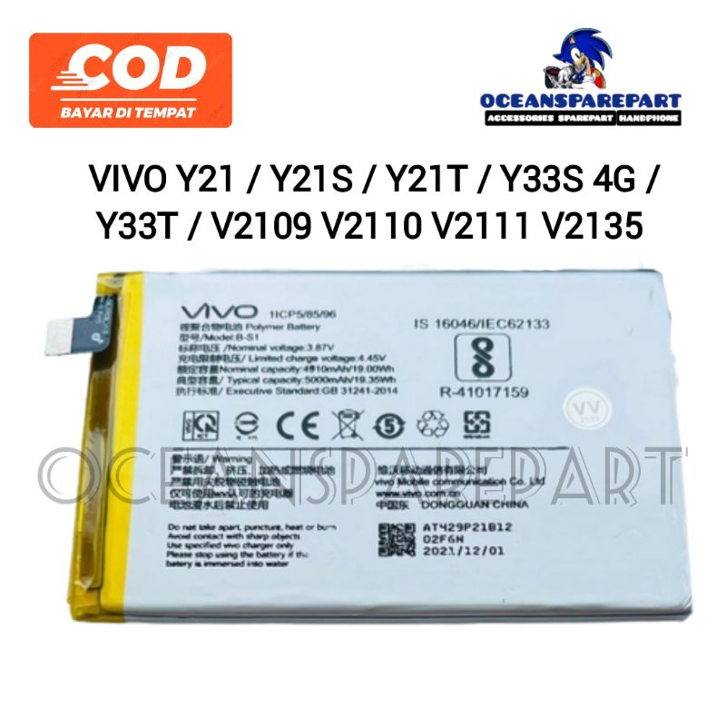 Jual Baterai Batre VIVO Y21 / Y21S / Y21T / Y33S 4G / Y33T / V2109 ...