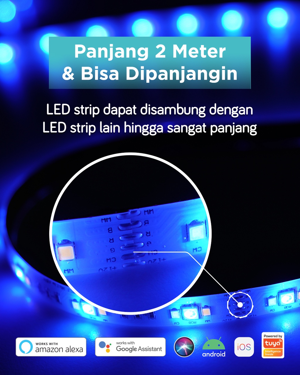 Jual BARDI Lampu LED Strip RGBWW Wifi 2 Meter | Shopee Indonesia