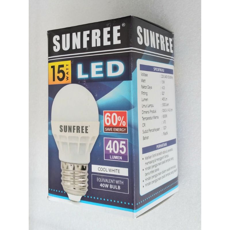 Jual Lampu Led Sunfree 15 Watt / Lampu Led Murah ( Bisa Gojek Grab