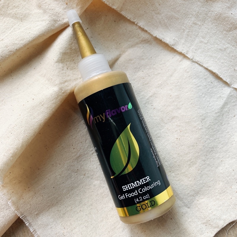 Jual my flavor gold shimmer gel food coloring halal 4.3 oz pewarna