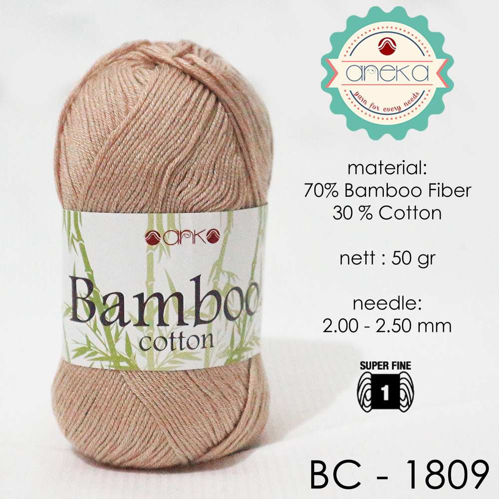 Jual Benang Rajut Katun Bambu / Bamboo Cotton Yarn 2 1809 Krem Sedang