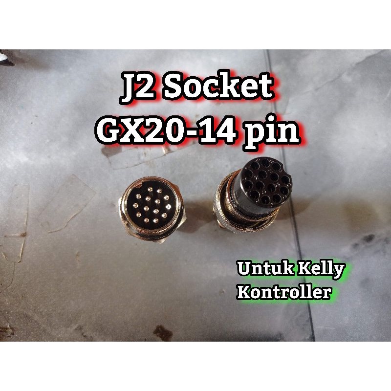 Jual Konektor J1 J2 Kelly Kontroller avation plug 14 pin GX20 connector ...