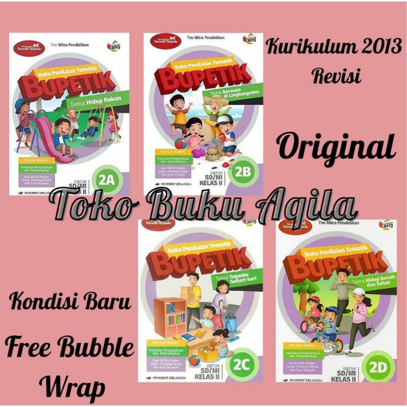 Jual Paket Buku Bupetik 2A 2B 2C 2D Kelas 2 SD K13N Erlangga Harga 4 ...