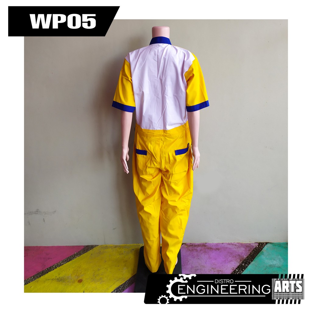 Jual Wearpack Safety Model Terusan Kombinasi Kuning-Putih-Biru ...