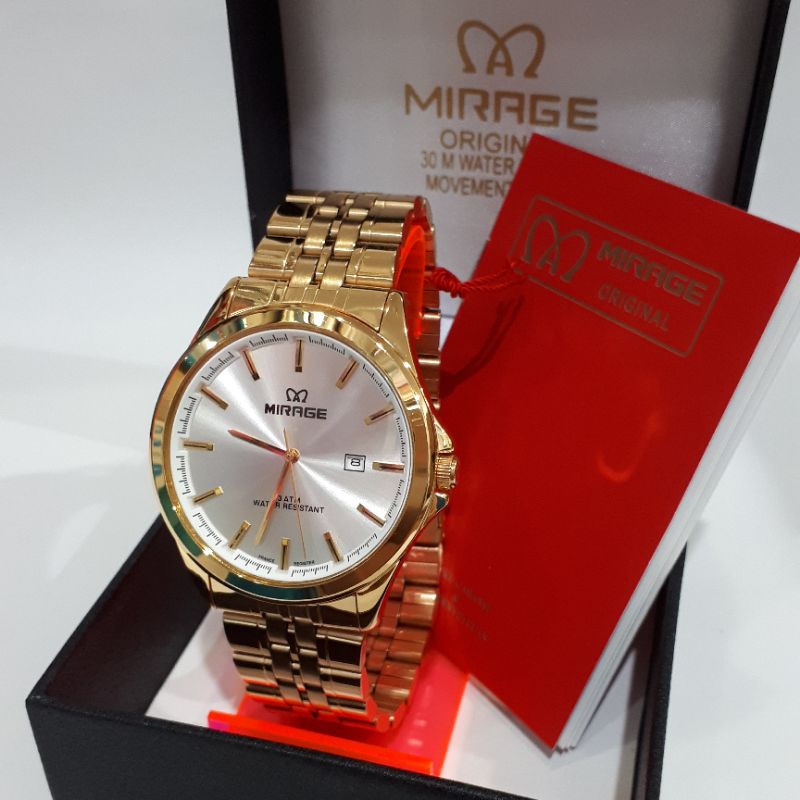 Jual Jam Tangan Mirage 8709 Brp M Gold Original Pria Wanita Couple