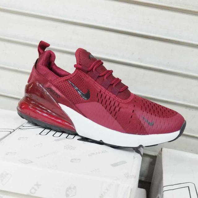 Sepatu Nike Airmax Air Max 270 Red Maroon White Merah Marun Putih Import