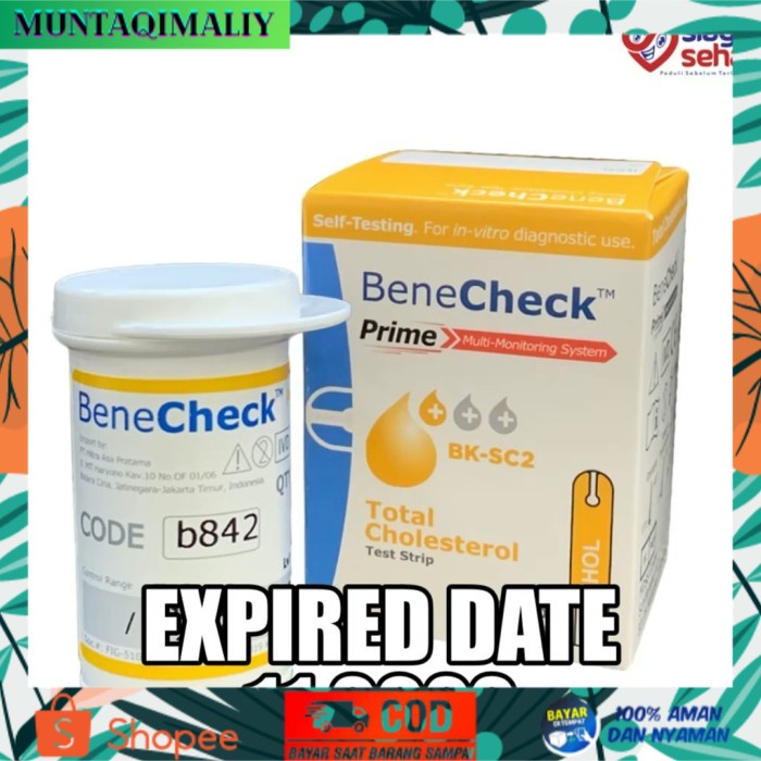 Jual [TERBARU] Benecheck PRIME - Test Strip Kolestrol ( Strip Alat Cek ...