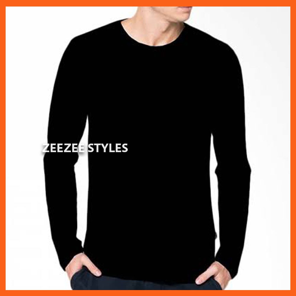 Jual Kaos Polos Distro Pria Wanita Cotton Combed 30s Lengan Panjang