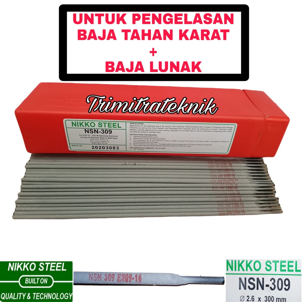 Jual Kawat Las NSN 309 2,6 x 300mm Nikko Steel Untuk Pengelasan Problem ...