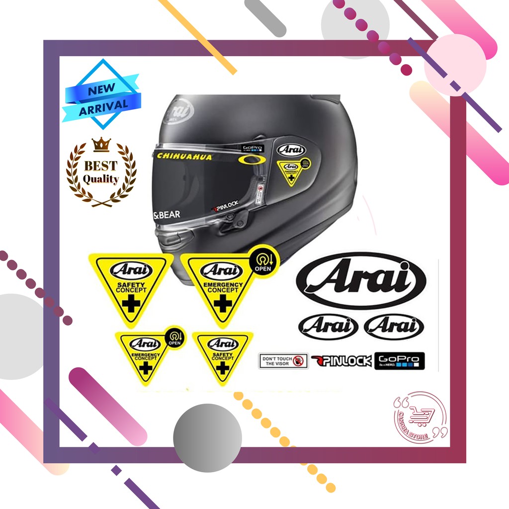 Jual Stiker Helm Set Visor Kaca Stiker Helm Arai | Shopee Indonesia