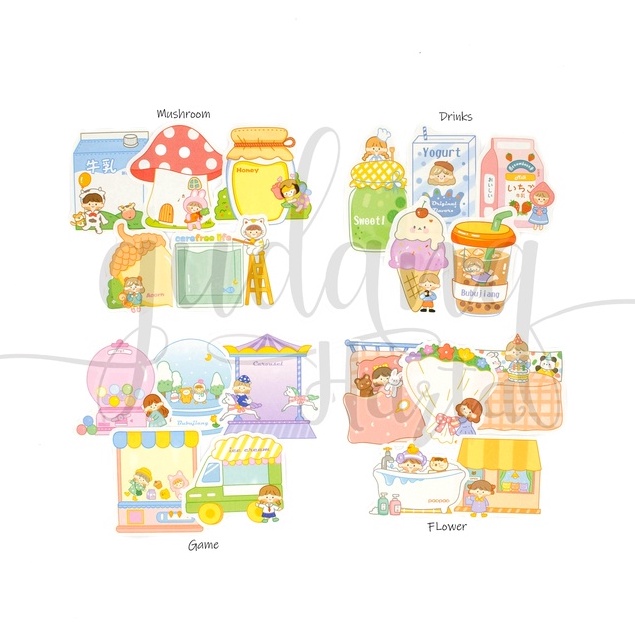 Jual Memo Candytown Memopad Motif Drinks Flower Game DIYSCrapbook GH ...