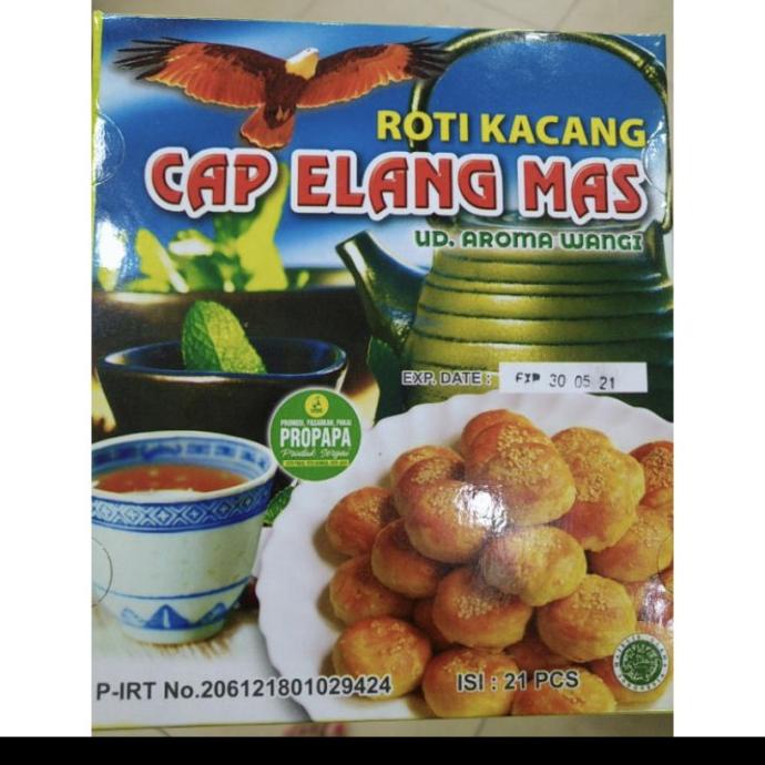 Jual @@@@] Pia Kacang Hitam Roti O Tau Sa Cap Elang Mas - 21 pcs ...