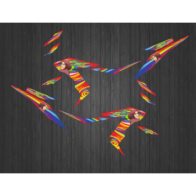 Jual Stiker Motor dan striping variasi laminasi Honda Sonik wanita