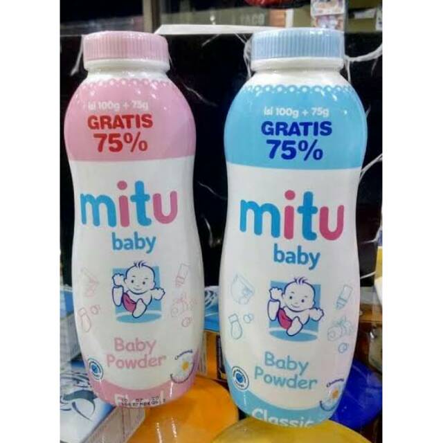 Jual MITU BABY FOWDER UKURAN 100 G +75 GRAM | Shopee Indonesia