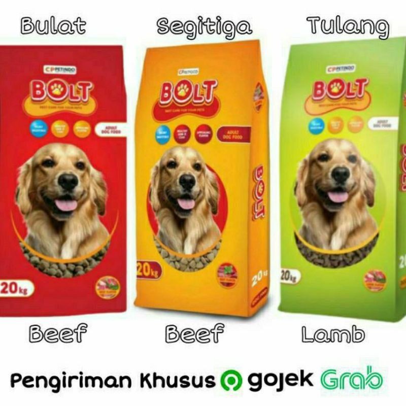 Jual Dog Food BOLT 20 Kg Beef / Lamb Flavour ~ GOJEK / INSTANT ONLY ...