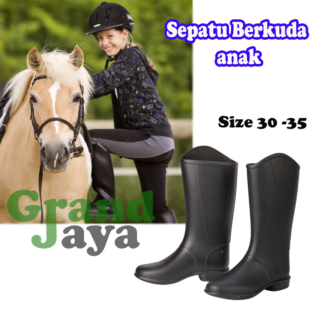 Jual SEPATU BERKUDA KHUSUS ANAK BH 100 CHILDREN'S HORSE RIDING BOOTS