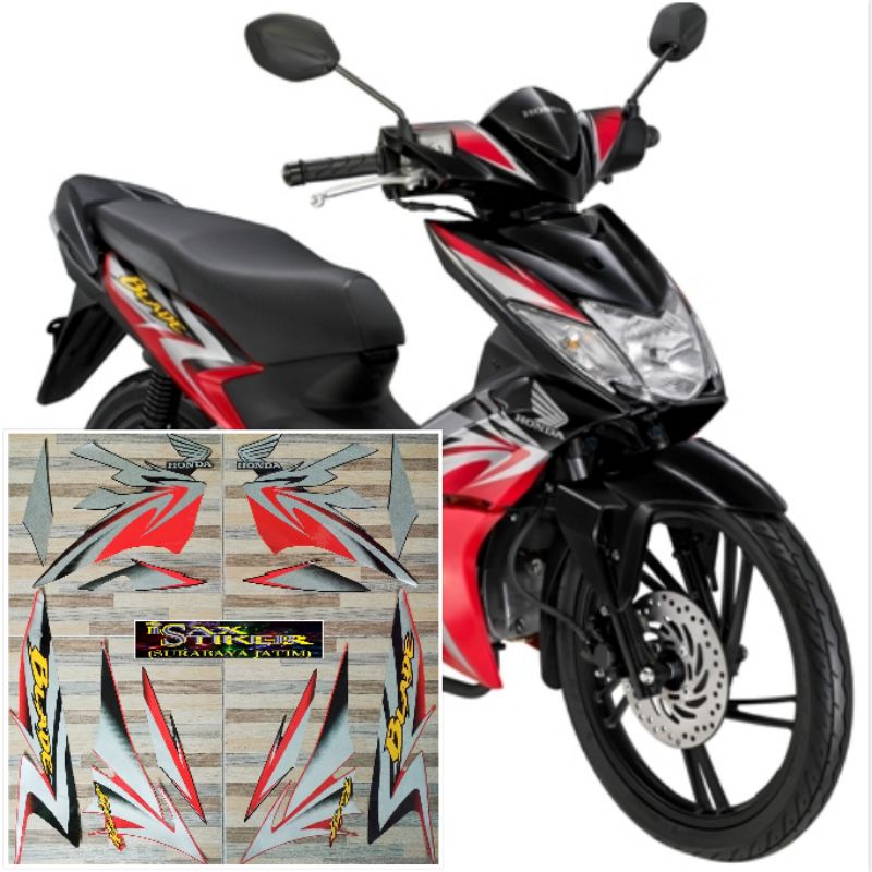 Jual striping original Honda Blade hitam merah tahun 2010 2011 | Shopee ...