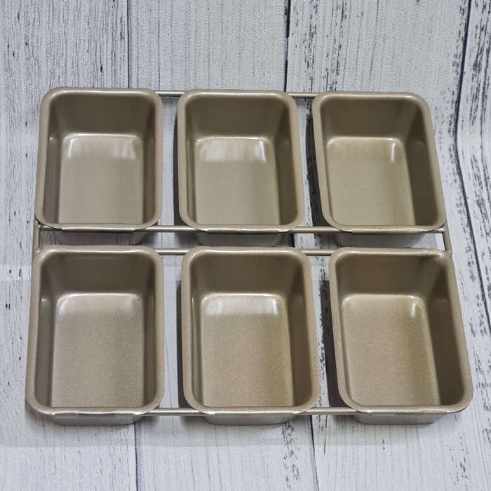 Jual 6cups mini loaf bake pan / loyang kue / roti | Shopee Indonesia