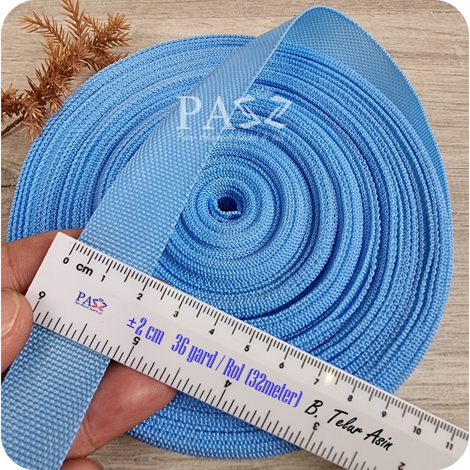 Jual Tali Webbing Pelipit / Bisban / PCR 2 cm 36 Yard/rol (32Meter ...